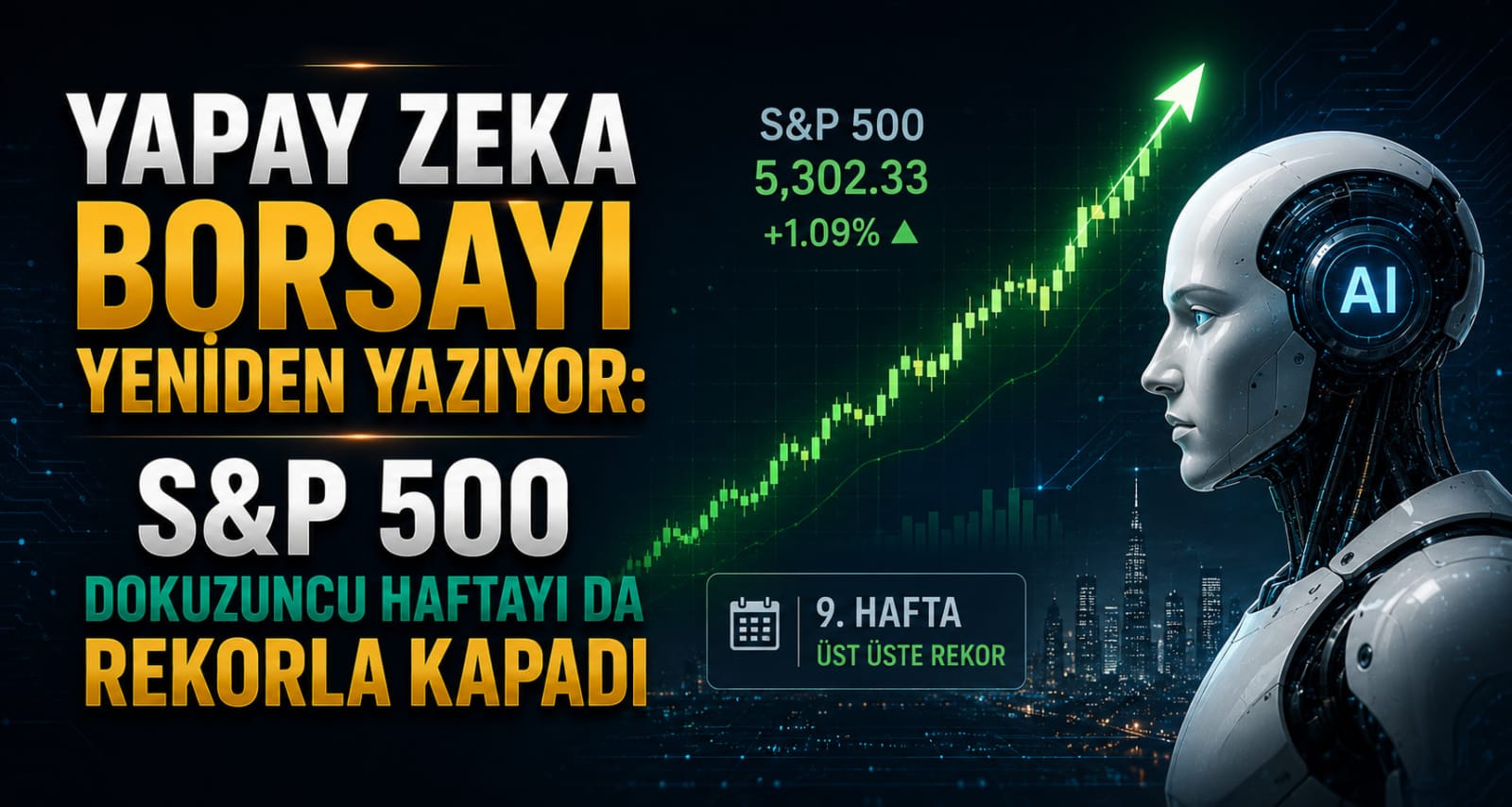 Yapay Zeka Borsayı Yeniden Yazıyor: S&P 500 Dokuzuncu Haftayı da Rekorla Kapadı