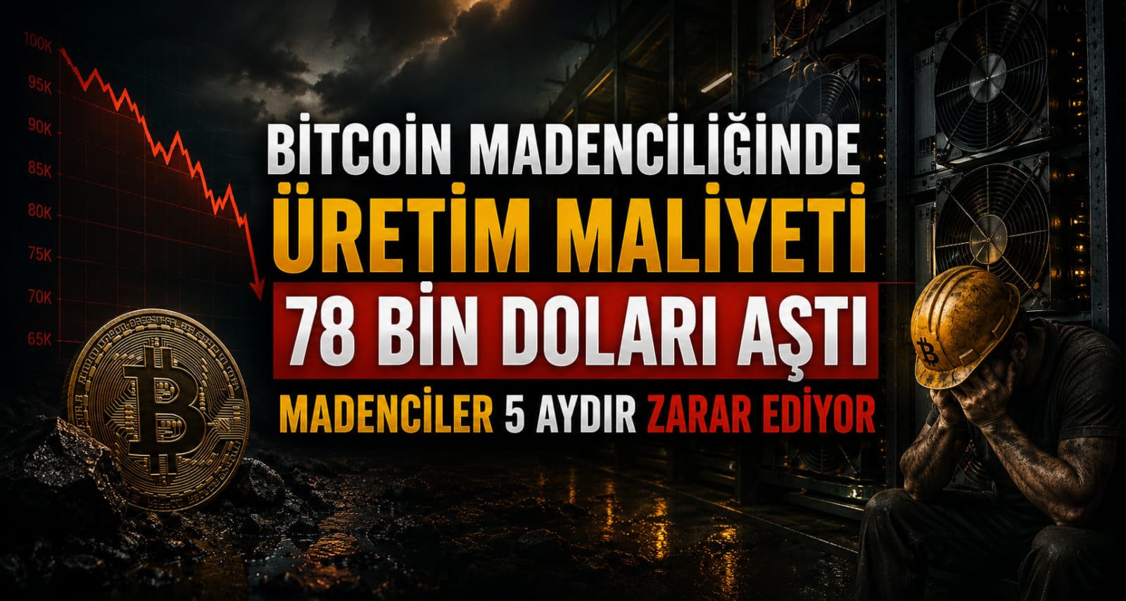 Bitcoin Madenciliğinde Üretim Maliyeti 78 Bin Doları Aştı, Madenciler 5 Aydır Zarar Ediyor