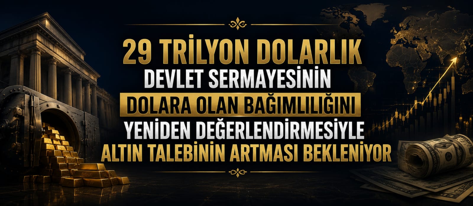 29 Trilyon Dolarlık Devlet Sermayesinin Dolara Olan Bağımlılığını Yeniden Değerlendirmesiyle Altın Talebinin Artması Bekleniyor