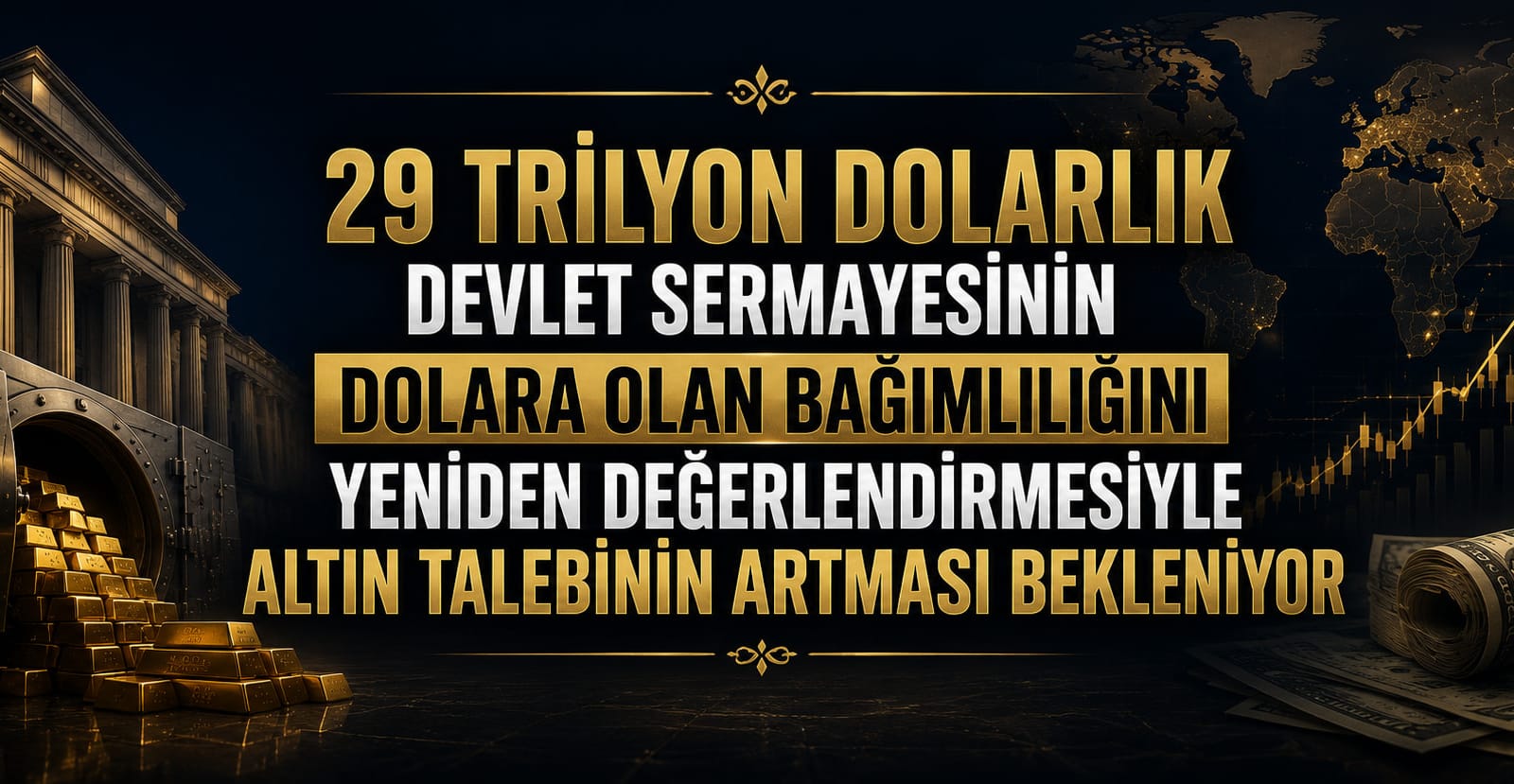 29 Trilyon Dolarlık Devlet Sermayesinin Dolara Olan Bağımlılığını Yeniden Değerlendirmesiyle Altın Talebinin Artması Bekleniyor