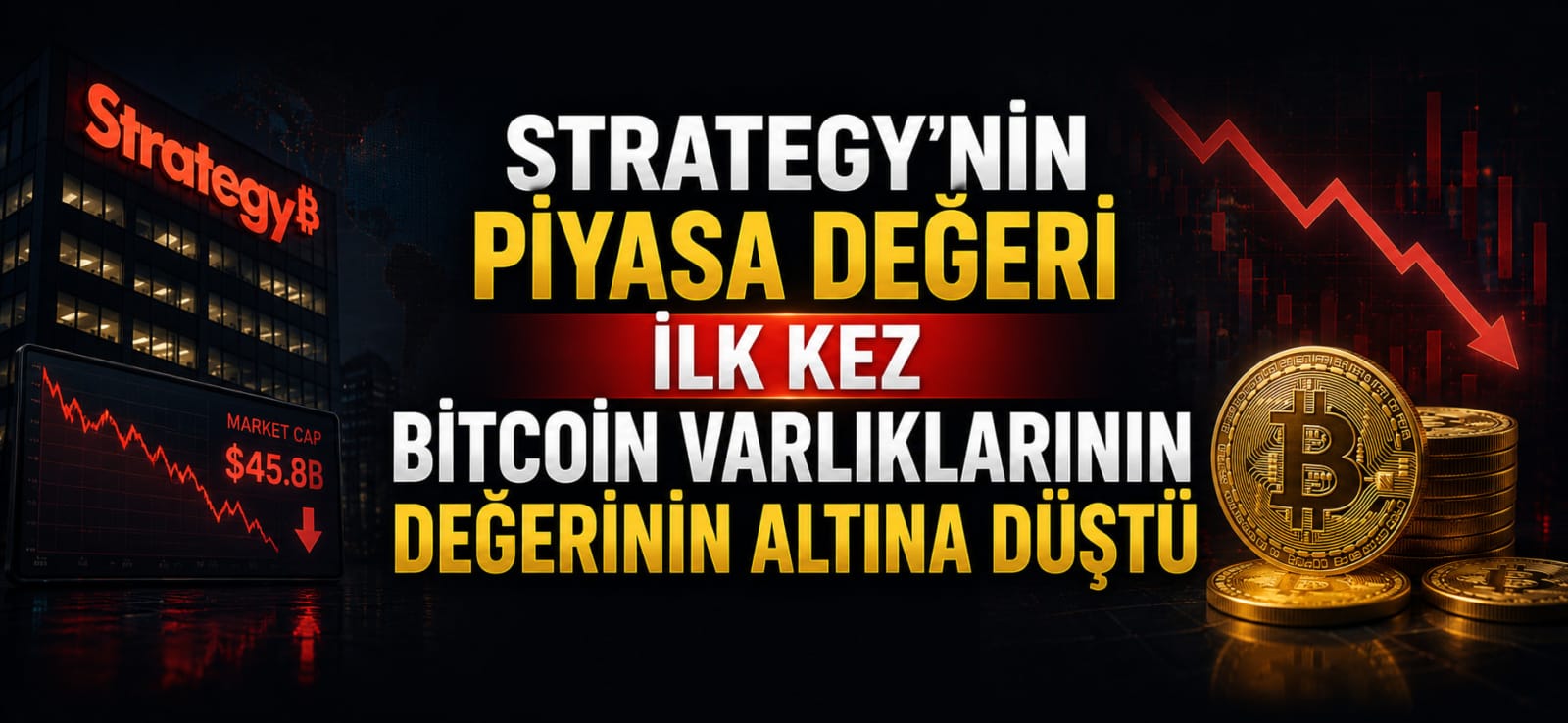 Strategy'nin Piyasa Değeri İlk Kez Bitcoin Varlıklarının Değerinin Altına Düştü