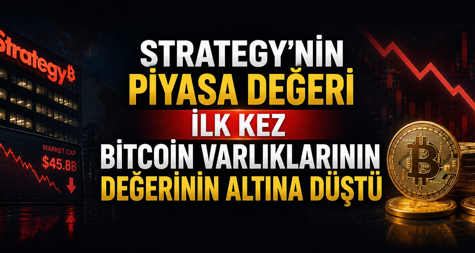 Strategy'nin Piyasa Değeri İlk Kez Bitcoin Varlıklarının Değerinin Altına Düştü