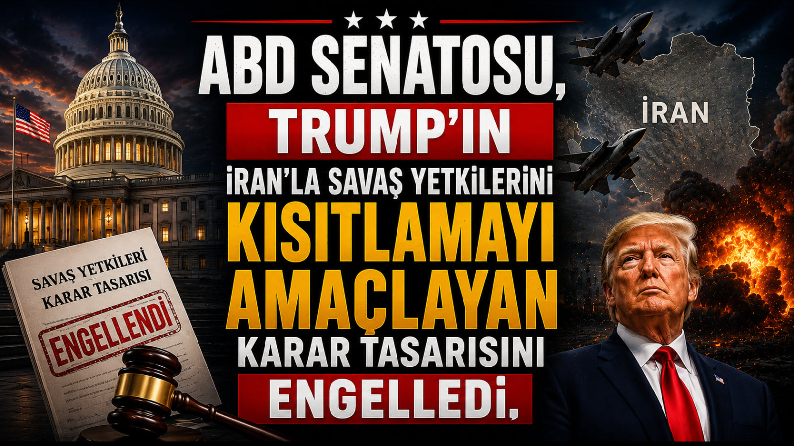 ABD Senatosu, Trump'ın İran'la Savaş Yetkilerini Kısıtlamayı Amaçlayan Karar Tasarısını Engelledi