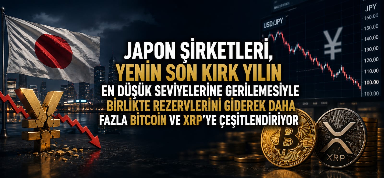 Japon Şirketleri, Japon Yen'inin Değer Kaybetmesiyle Bitcoin ve XRP'ye Yöneliyor