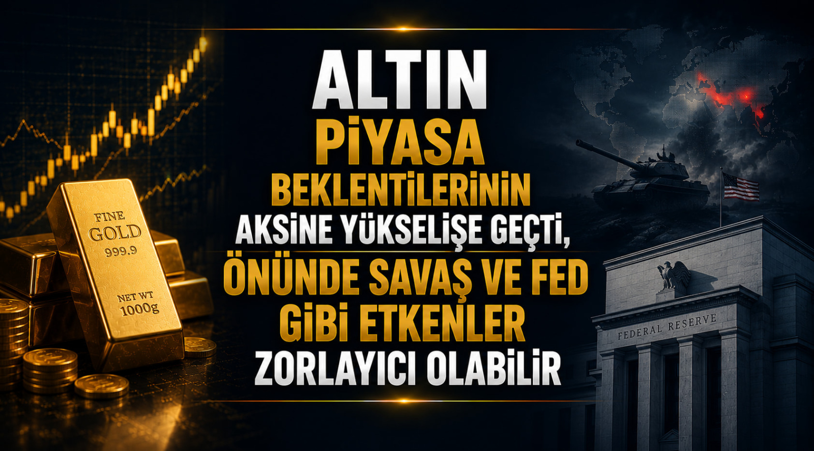Altın Piyasa Beklentilerinin Aksine Yükselişe Geçti, Önünde Savaş Ve Fed Gibi Etkenler Zorlayıcı Olabilir