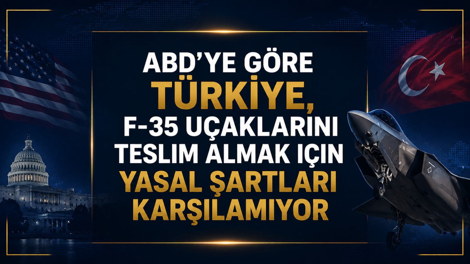 Abd'ye Göre Türkiye, F-35 Uçaklarını Teslim Almak İçin Yasal Şartları Karşılamıyor