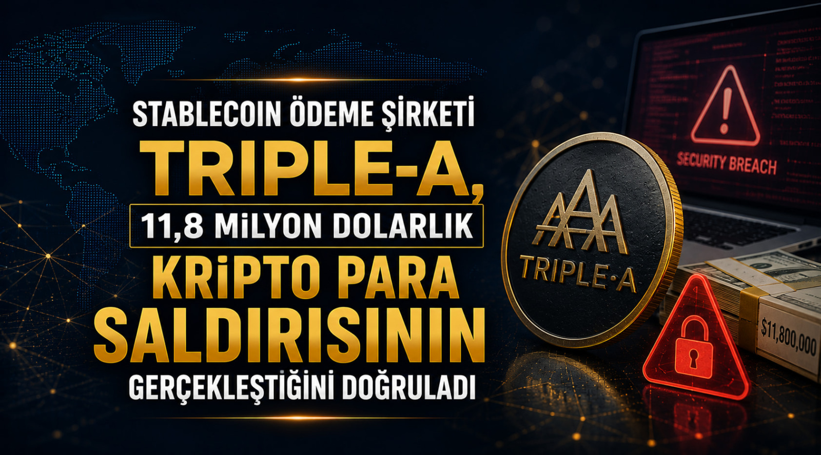 Stablecoin Ödeme Şirketi Triple-A, 11,8 Milyon Dolarlık Kripto Para Saldırısının Gerçekleştiğini Doğruladı