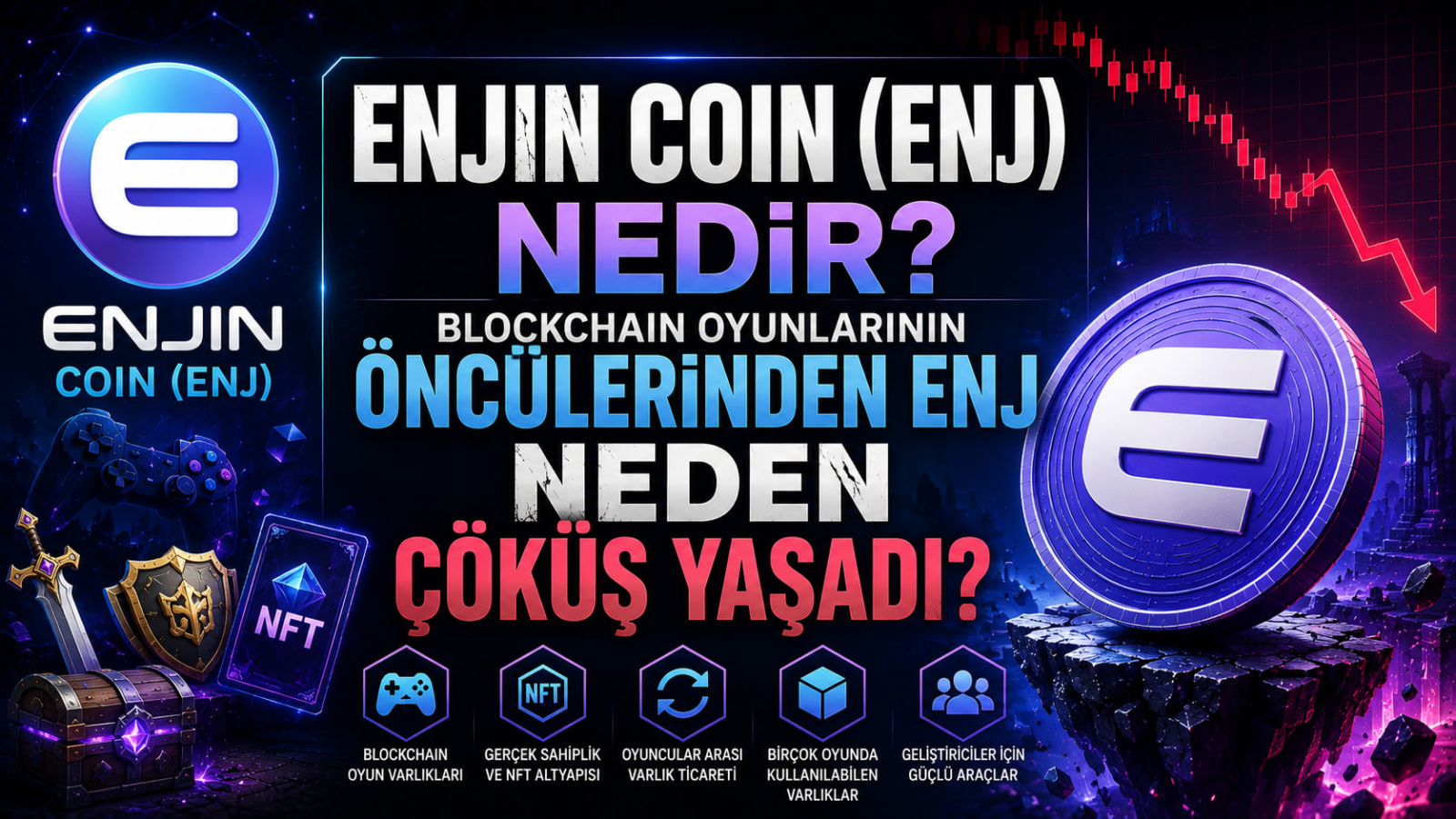 Enjin Coin (ENJ) Nedir? Blockchain Oyunlarının Öncülerinden ENJ Neden Çöküş Yaşadı?