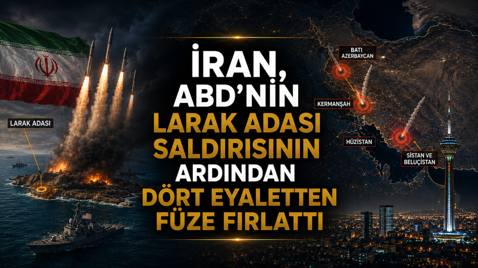 Gerilim Artıyor; İran, ABD'nin Larak Adası Saldırısının Ardından Dört Eyaletten Füze Fırlattı