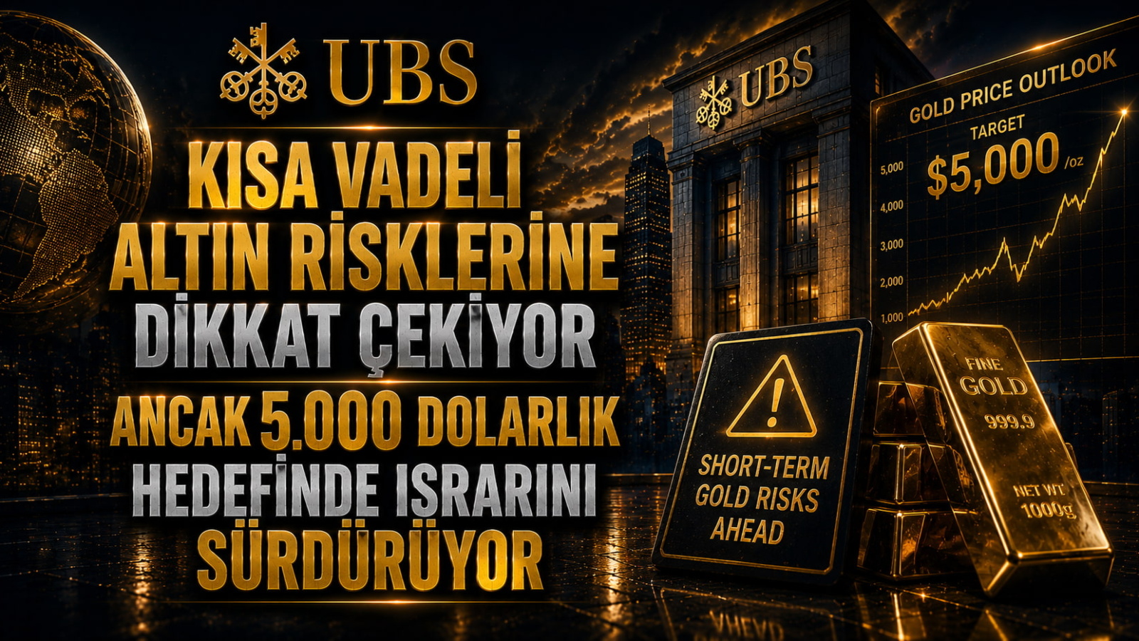 UBS, Kısa Vadeli Altın Risklerine Dikkat Çekiyor Ancak 5.000 Dolarlık Hedefinde Israrını Sürdürüyor