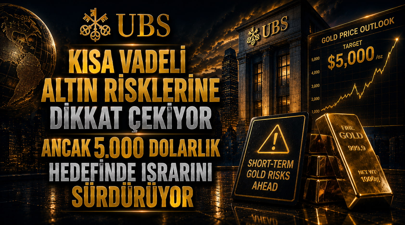 UBS, Kısa Vadeli Altın Risklerine Dikkat Çekiyor Ancak 5.000 Dolarlık Hedefinde Israrını Sürdürüyor