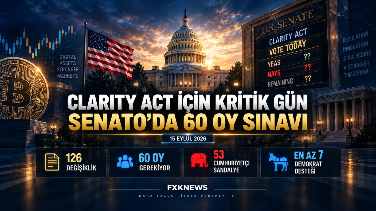 CLARITY Act İçin Kritik Gün: ABD Senatosu’nda 60 Oy Barajı Aşılabilecek mi?