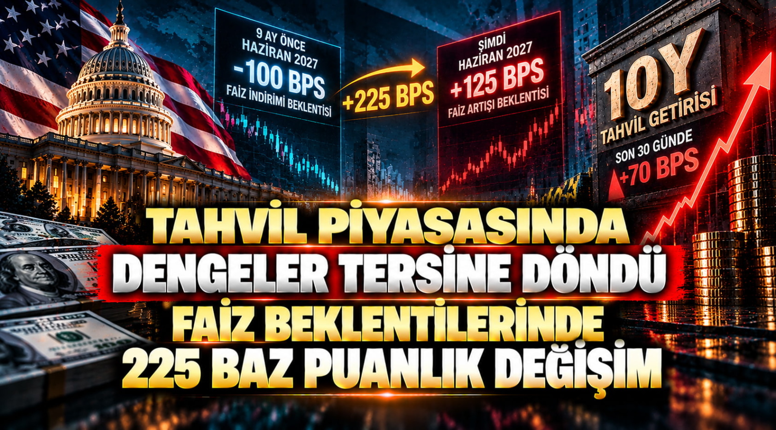 Tahvil Piyasasında Dengeler Tersine Döndü: Faiz Beklentileri 225 Baz Puan Değişti