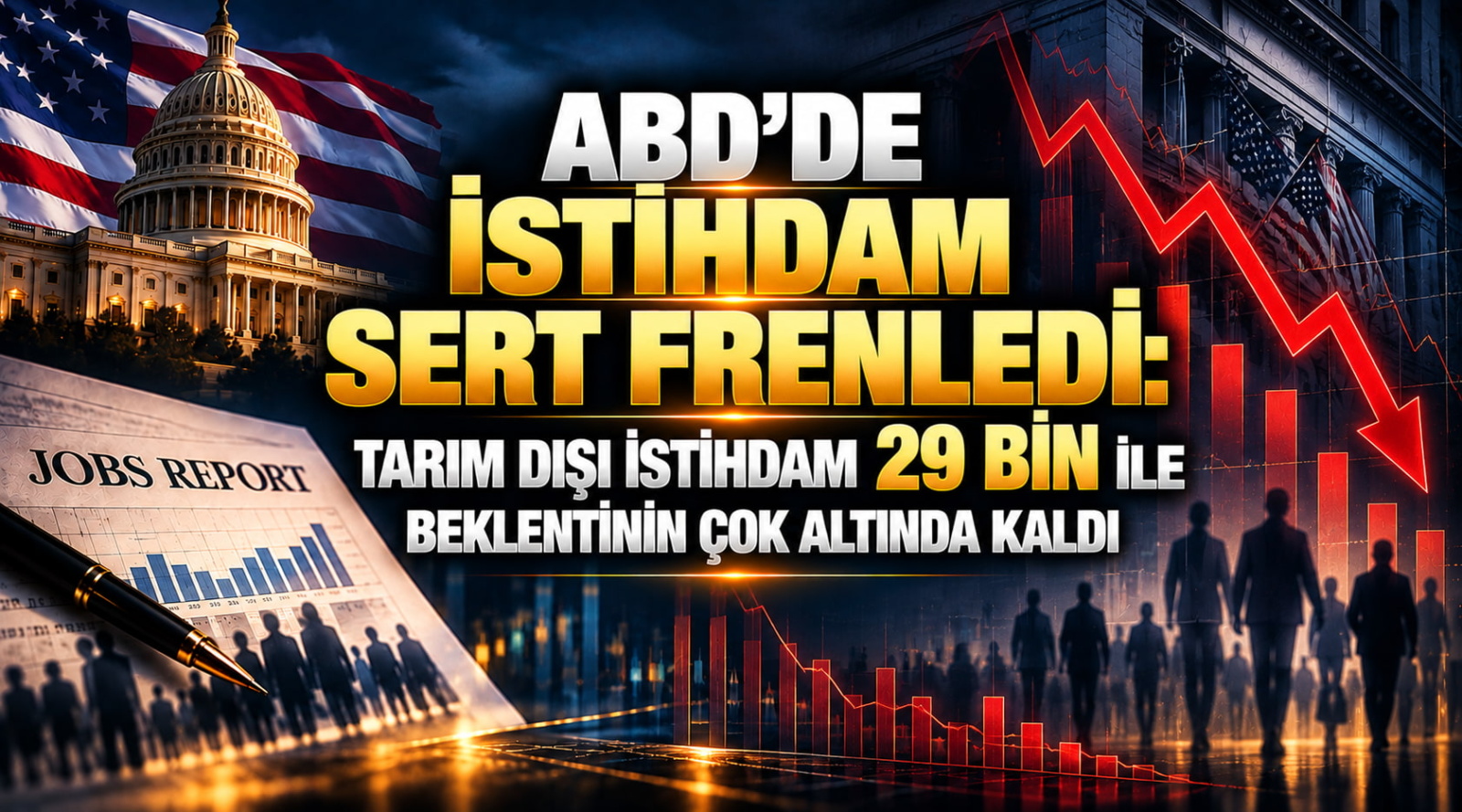 ABD'de İstihdam Sert Frenledi: Tarım Dışı İstihdam 29 Bin ile Beklentinin Çok Altında Kaldı