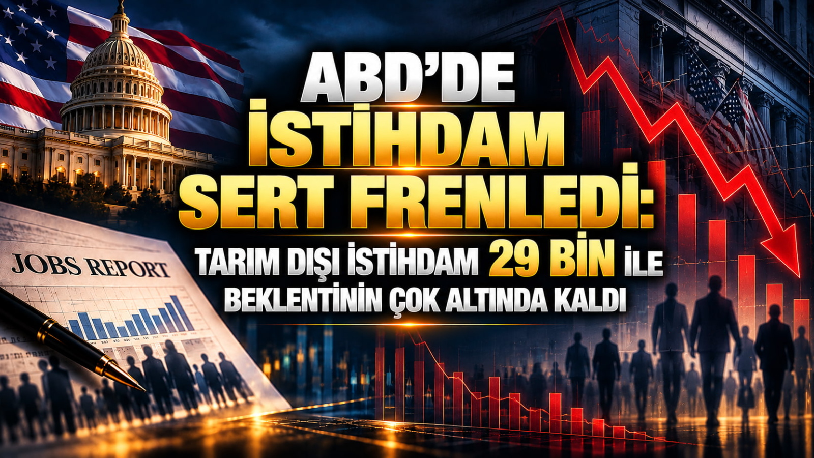 ABD'de İstihdam Sert Frenledi: Tarım Dışı İstihdam 29 Bin ile Beklentinin Çok Altında Kaldı
