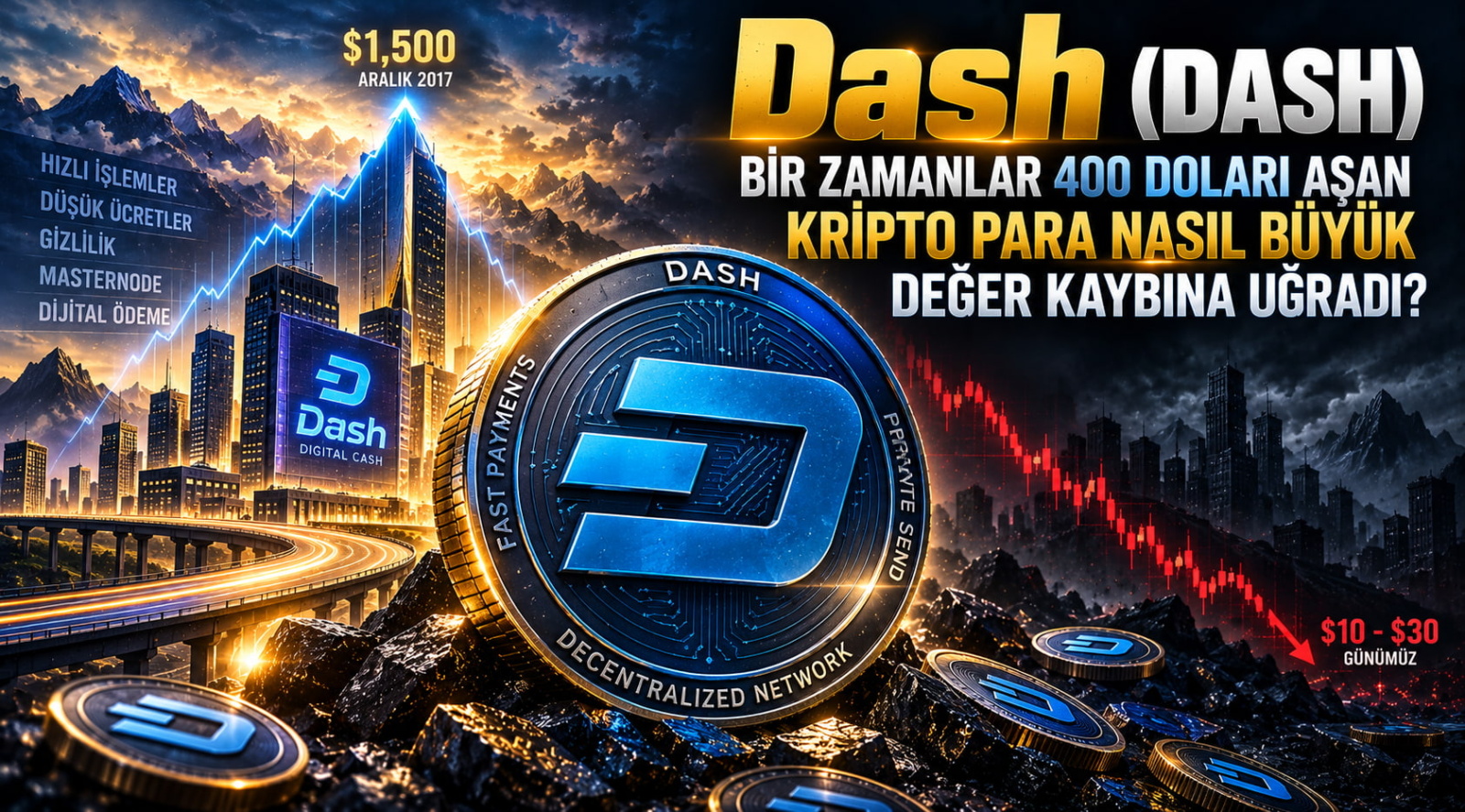 Dash (DASH): Bir Zamanlar 400 Doları Aşan Kripto Para Nasıl Büyük Değer Kaybına Uğradı?