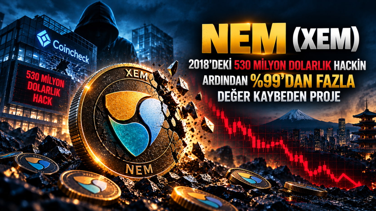 NEM (XEM): 2018’deki 530 Milyon Dolarlık Hackin Ardından %99’dan Fazla Değer Kaybeden Proje