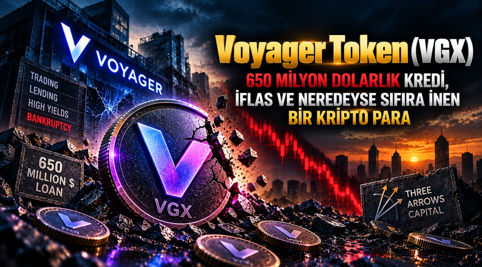 Voyager Token (VGX): 650 Milyon Dolarlık Kredi, İflas ve Neredeyse Sıfıra İnen Bir Kripto Para